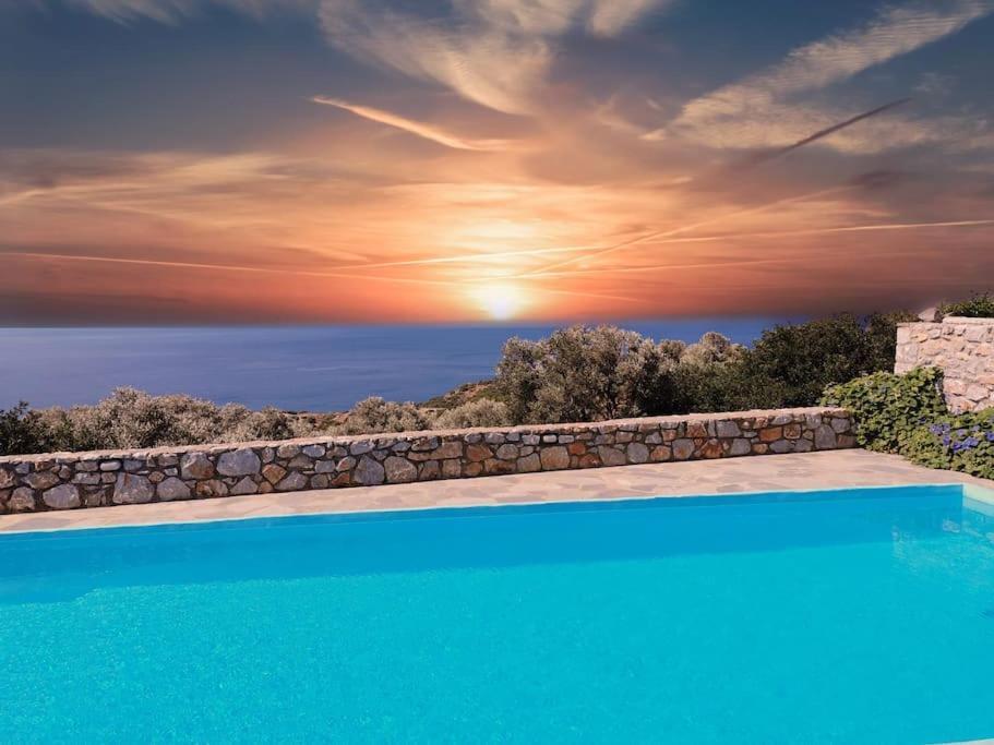 Villa Mavri Ruhige Private Pool Villa, Meerblick Agia Paraskevi  Exteriér fotografie